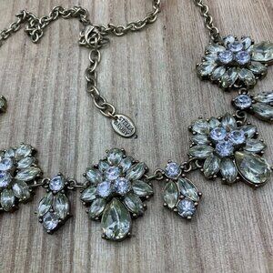 Stella & Ruby Clear Yellow Jeweled Rhinestone Gold Tone Collar Necklace